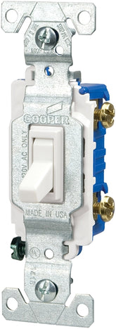 Eaton Wiring Devices 1301-7LTWBOX Toggle Switch, 15 A, 120 VAC, Screw Terminal, Polycarbonate Housing Material